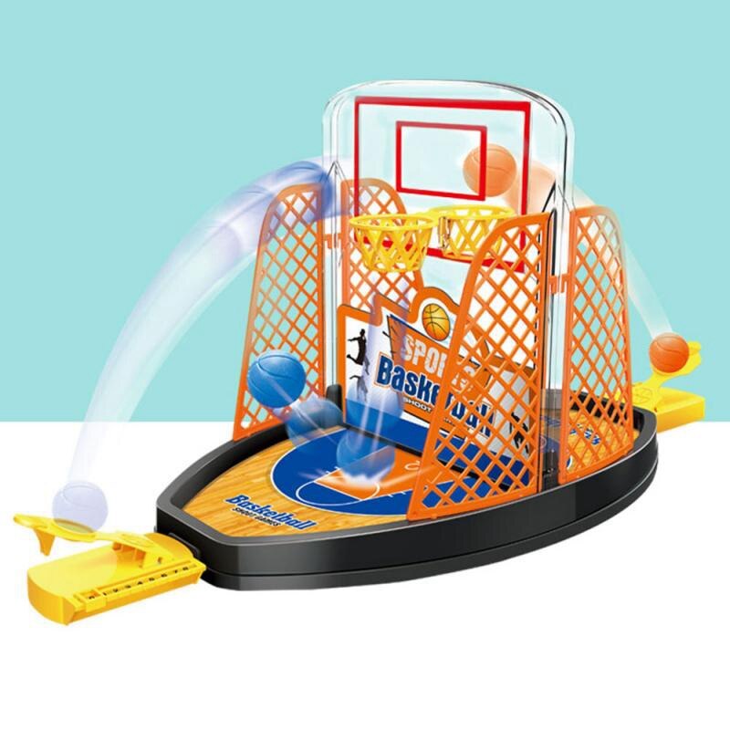 Mini juego de mesa de proyección de dedos deportivos de dos vías, cancha de baloncesto, interacción entre padres e hijos: Default Title