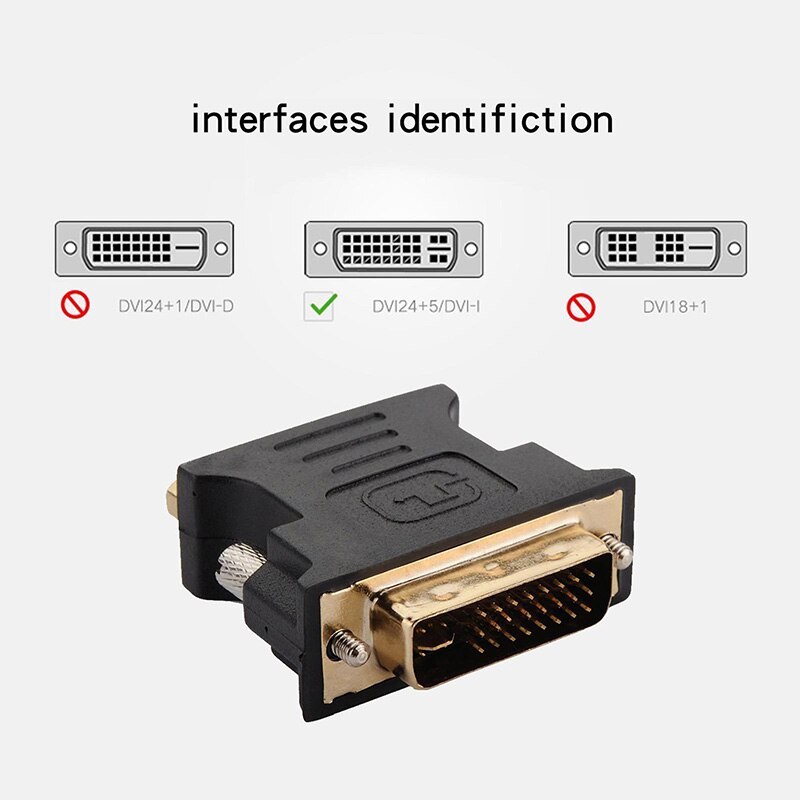 24 + 5Pin Dvi Naar Vga Adapter Digitaal Naar Analoog DVI-I Pc Tft Beamer Plug Socket Converter UY8