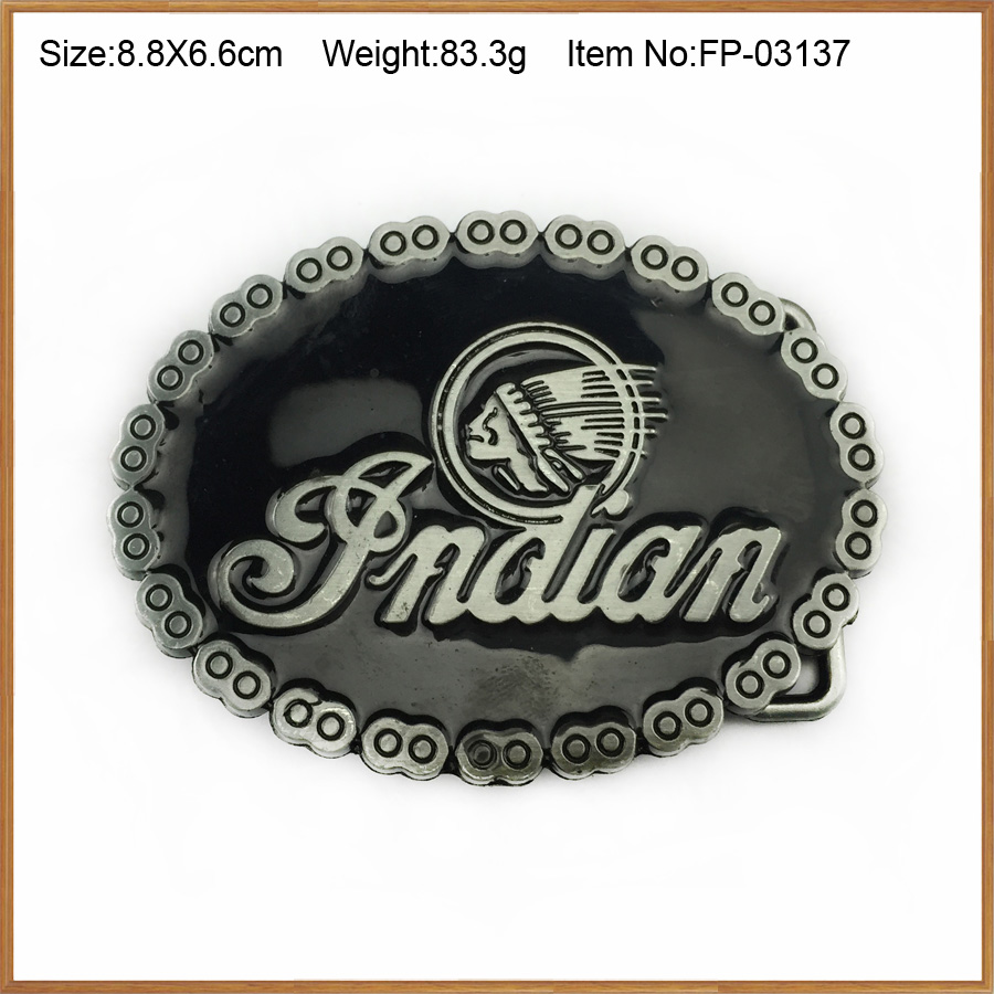 BuckleClub retro zwart geëmailleerde zinklegering gesp FP-03137 tinnen afwerking voor 4 cm breedte riem: Goud