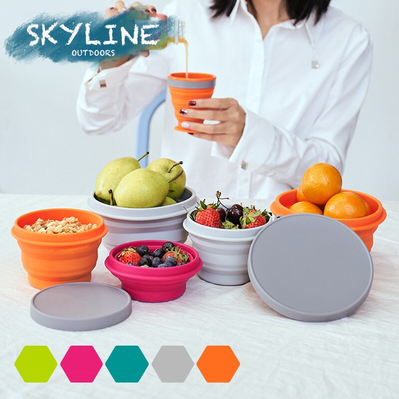 Bol en Silicone pliable en plein air randonnée bol pliant Portable de alimentaire
