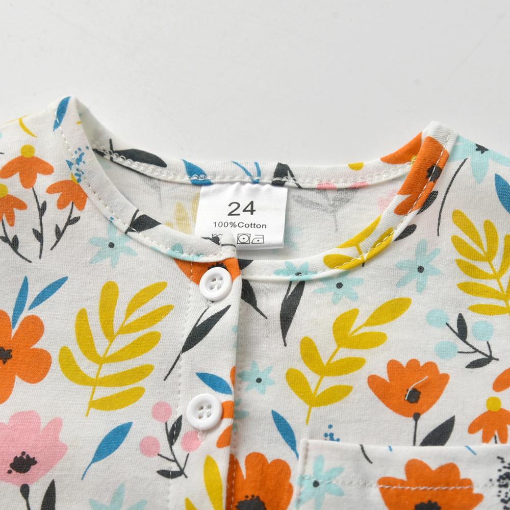 printemps été nouvelles filles robe été imprimé belle sans manches coton robes Blouse + haut pull 2 PC ensemble 6-24 mois