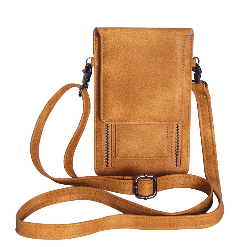 Mode Dubbele Rits Mini Messenger Tas Voor Vrouwen Vrouwelijke Cross Body Bags PU Lederen Mobiele Telefoon Bag Meisje Schoudertas handtas: Bruin