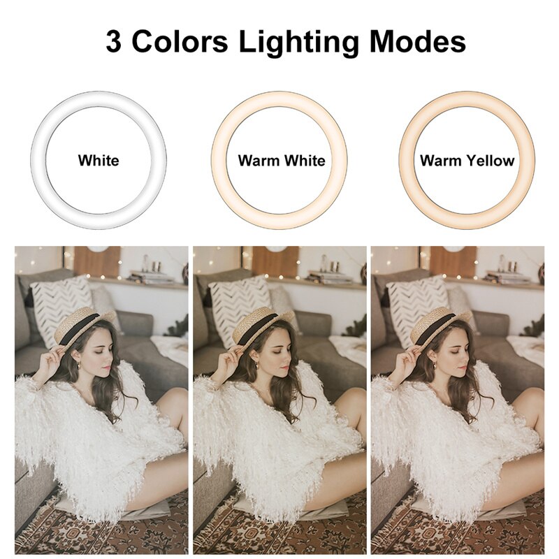 Legering Led Ring Light Met Camera Statieven-10 Inch 26Cm Fotografische Verlichting Selfie Foto Video Live Licht Voor iphone Profes