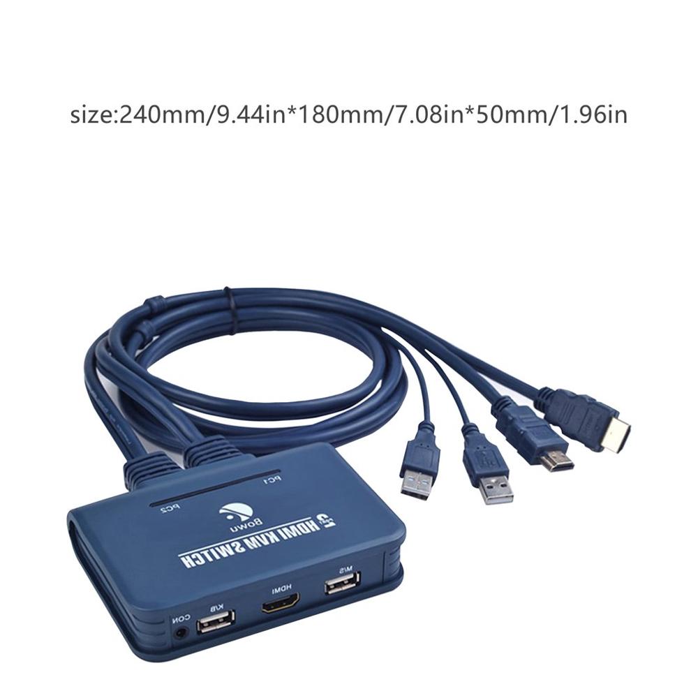 HDMI KVM Switch Button Switcher USB Port With Cable For Monitor Keyboard Mouse Usb Hdmi Manual Kvm Switch