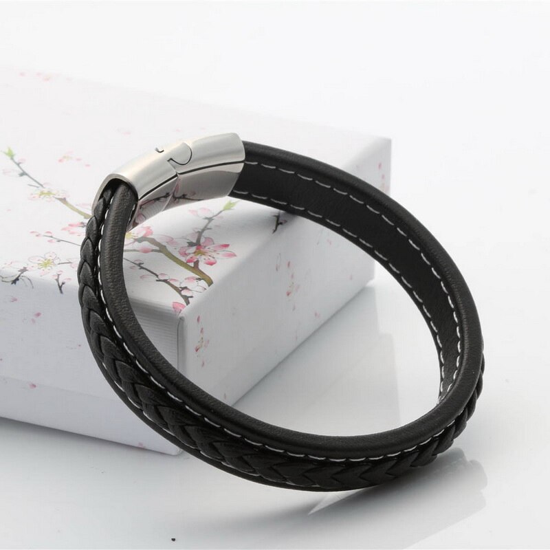 RINHOO Jahrgang lässig Leder Armbänder Charme mehrschichtig flechten wickeln Armbänder Armreifen Punk Männlichen Seil Kette Männer Schmuck: 16-1pc