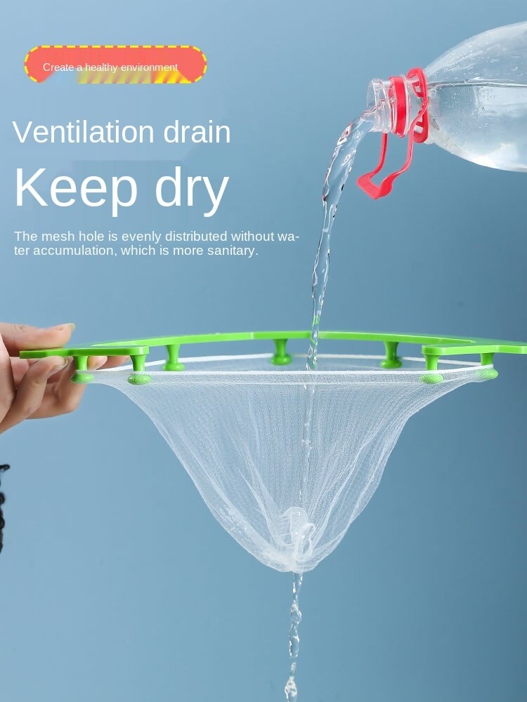 Kitchen Sink Garbage Filter Net Dish Washing Sink Leftovers Disposable Hanging Basket Mesh Inverted Triangle Drain Rack