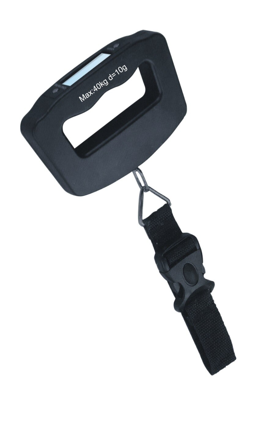 QIAQUMini Digital Hand Held 50Kg*10g Fish Hook Hanging Scale Electronic Weighting Luggage Scale Blue Backlit Display: tape