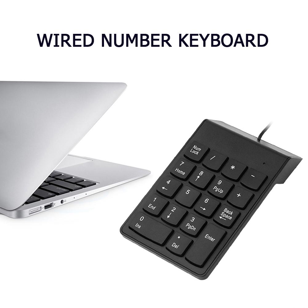Small-size USB Wired Numeric Keypad Numpad 18 Keys Digital Keyboard for Accounting Teller Laptop Notebook Tablets