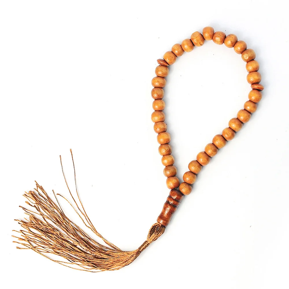 Wood Tasbih Prayer Beads 99 Muslim Prayer Beads Islamic Handheld Prayer Beads Muslim Rosary Beads Bracelet with Tassel: Hot Stamping