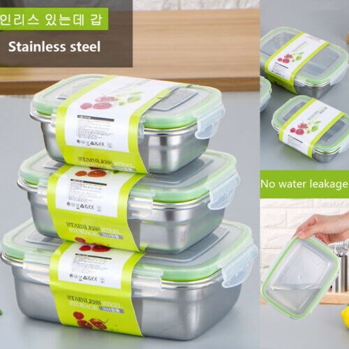 Stainless Steel Thermal Insulated Lunch Box Bento Food Container Layers Storag