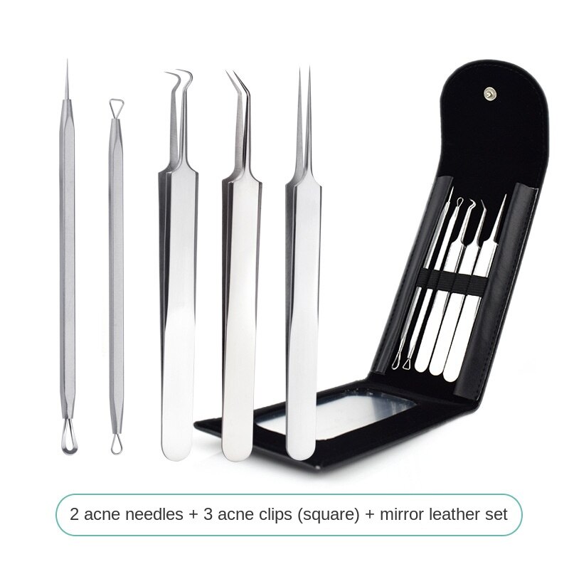 Acne Pin 8 Pieces Double Headed Beauty Tool Blackhead Remover Acne Remover Skin Care Tools Against Black Dots Facial Cleansing: 02