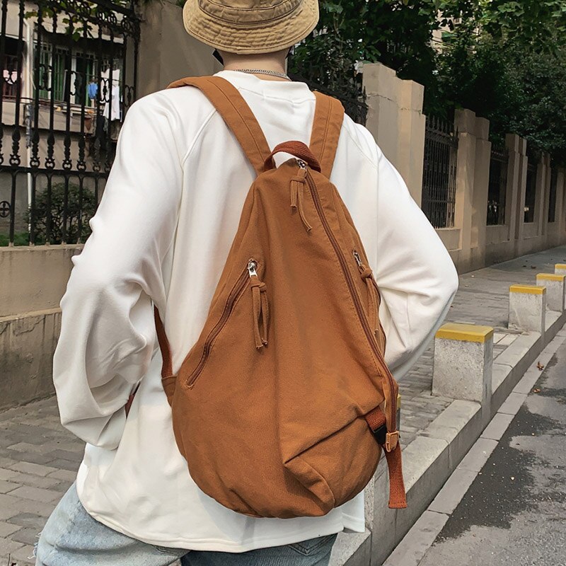 Unisex freizeit-reiserucksack, trendiger canvas-schulrucksack, einfarbig, schlichter schulrucksack, damen-tagesrucksack, mochila
