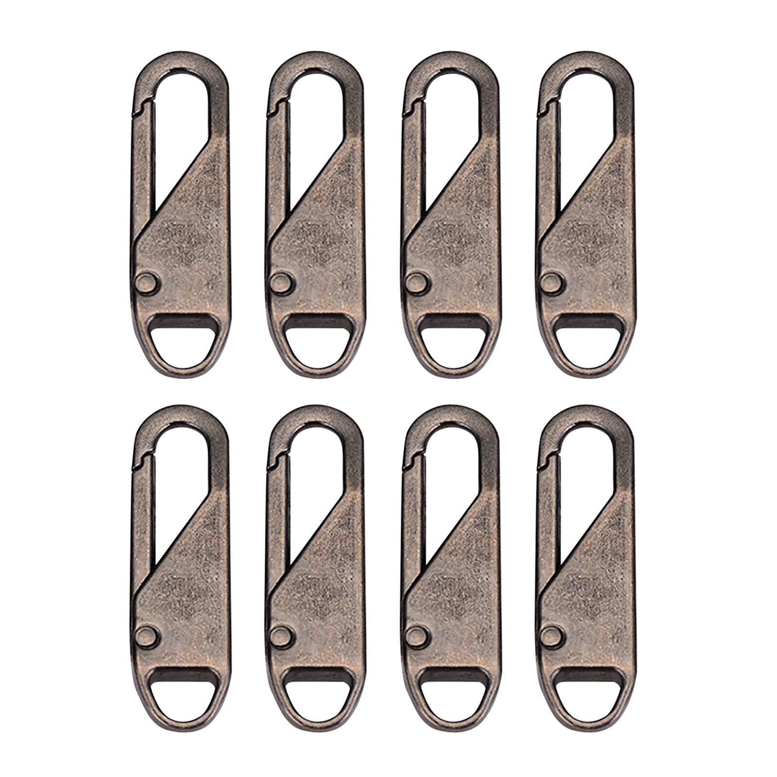8PCS Universal Detachable Zipper Puller Metal Rubber Zipper For Bags And Clothes Zipper Sliders Diy Sewing Craft Sewing Kits: Brown