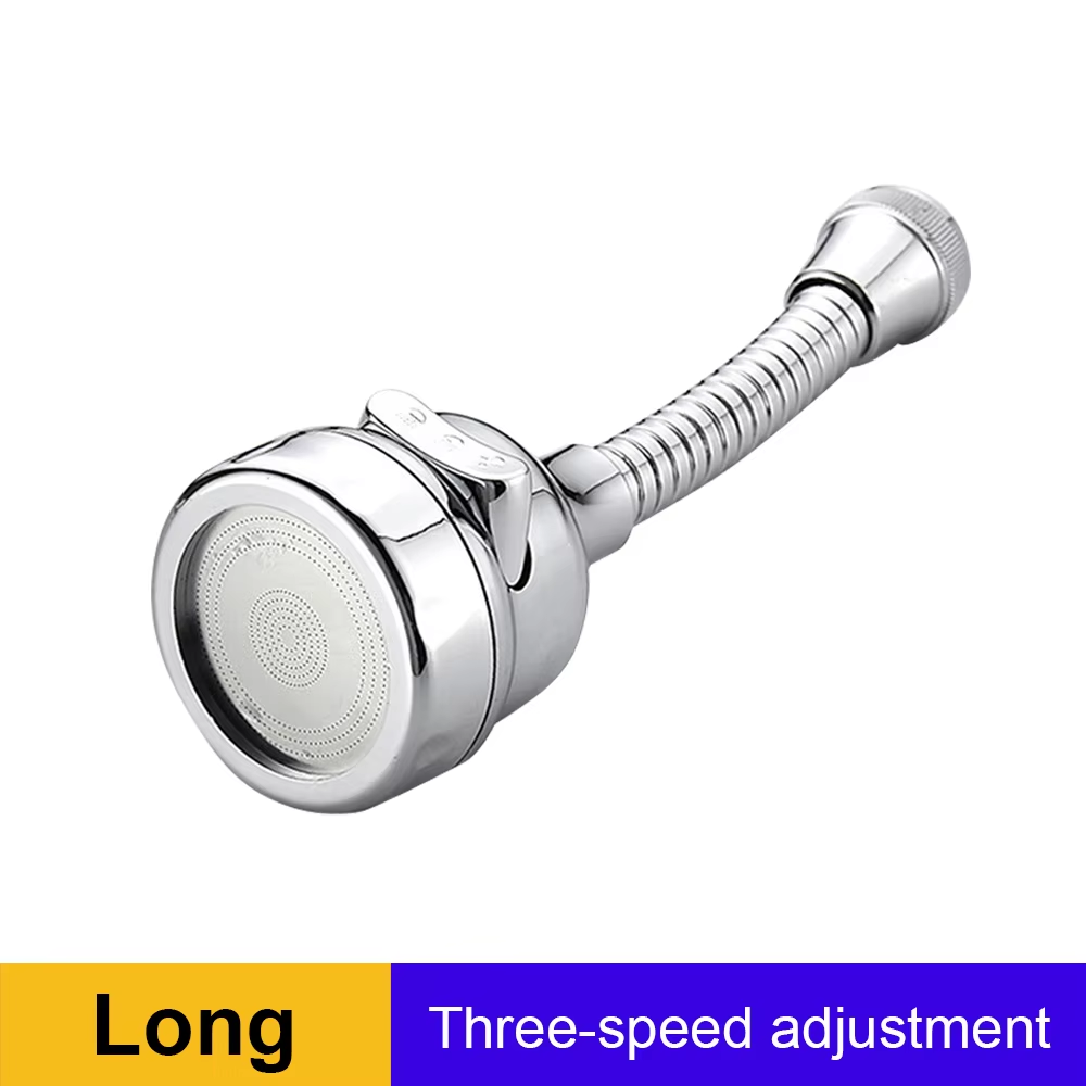 Universele Keukenkraan Douche Extender Filter 360 Rotatie Verlengbuis Mondstuk Adapter Gootsteen Draaibare Kraankop voor Waterbesparing: Zilver