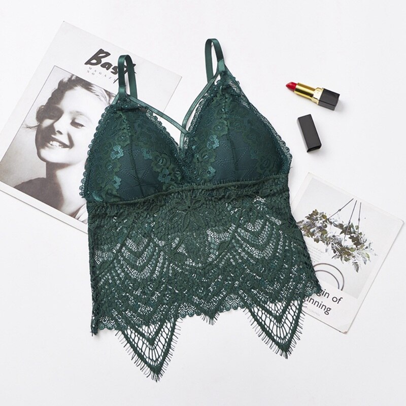 Vrouwen Push Up Draadloze Lace Bra Top Vrouwen Plus Size Bralette Ondergoed Lingerie Volle Cup: G