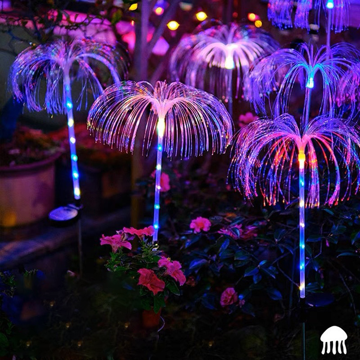 Magical Solar Jellyfish Light Garden Pathway Decoration Lights Fiber Optic Jellyfish Lawn Lighting Outdoor Patio Villa Yard Lamp