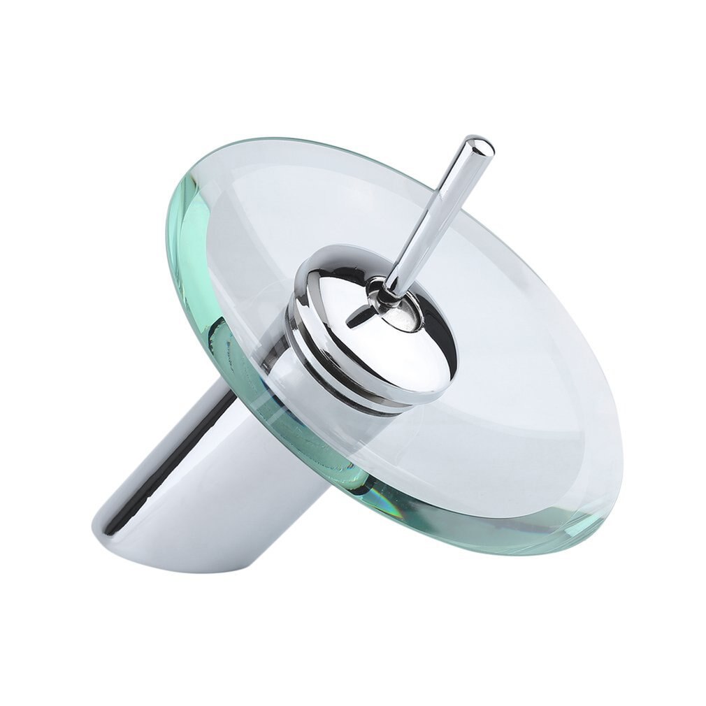 Glass Waterfall Bathroom Kitchen Sink Round Basin Faucet Single Lever Mixer Tap Water Tap Clean Glass