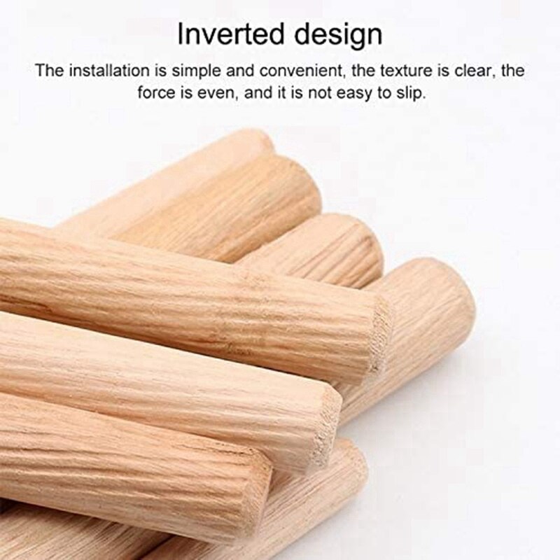 100 Pieces Of Eucalyptus Round Needle Furniture Connector 12.7X50mm Wooden Craft Rod Furniture Installation Tool