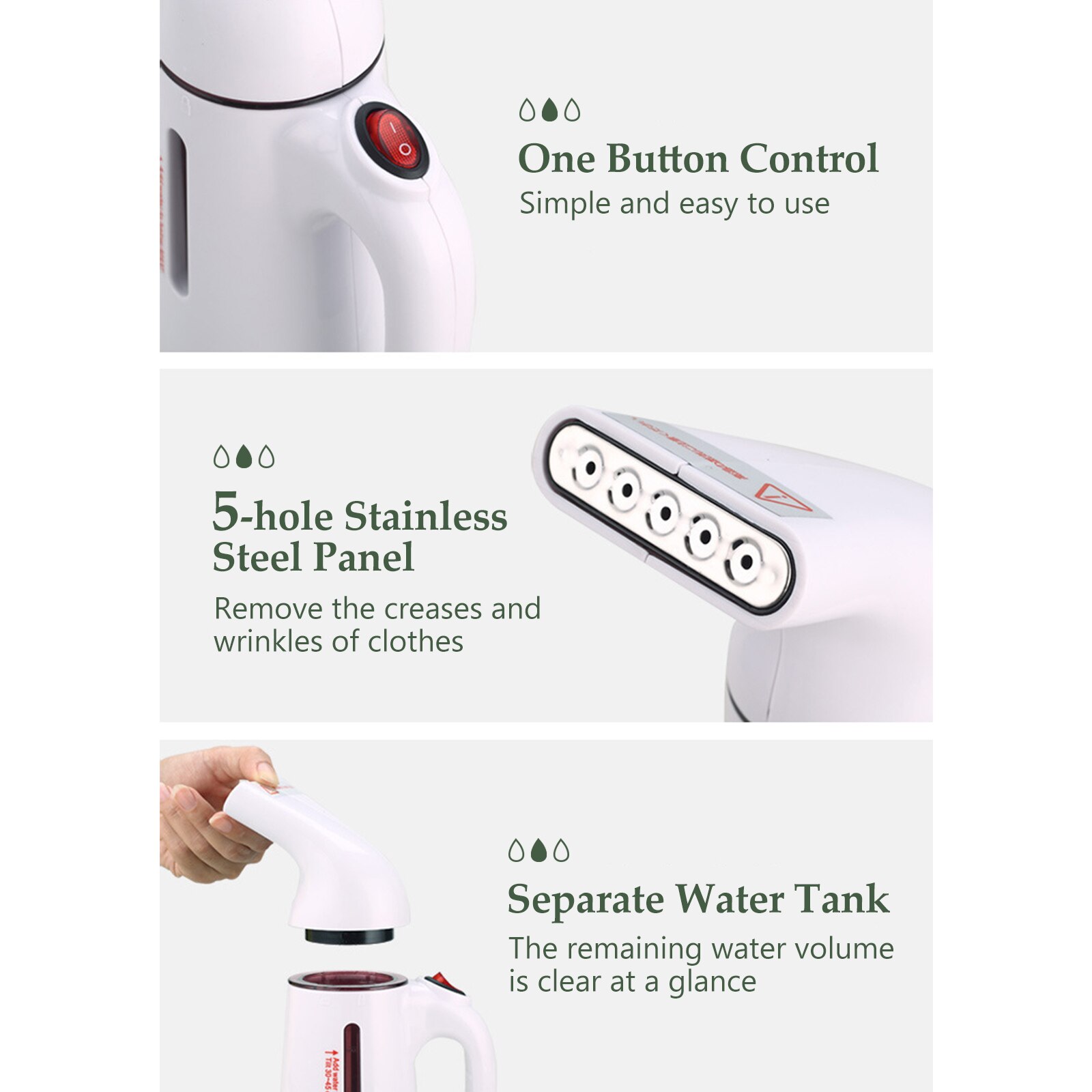 Handheld Garment Steamer Household Fabric Steam Iron Hanging Ironing Wrinkles Removing Lightweight Steamer For Home Office