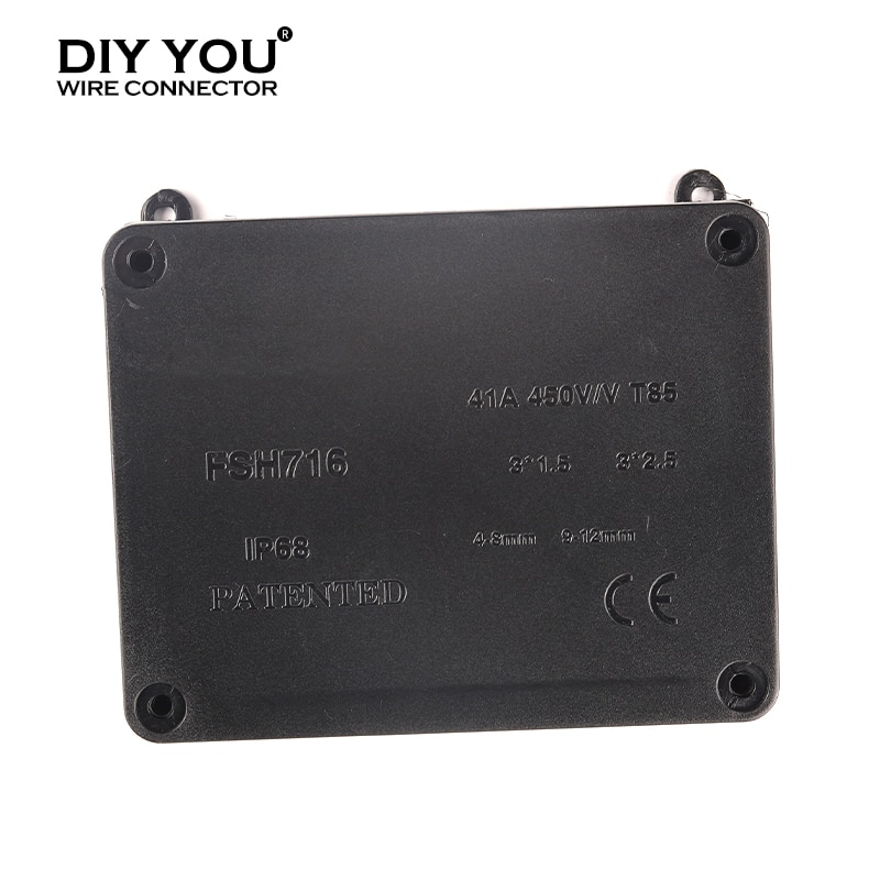 IP68 41A/450V Outdoor Waterproof Electrical wiring Junction Box With Terminal Can cut holes Connection cable Wire connector