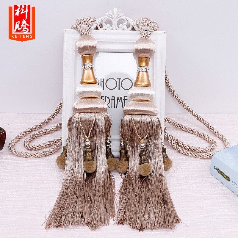 2 sztuk kurtyna akcesoria dekoracyjne kutas chwost uchwyt na zasłony wiszące kulki kurtyny pasek salon zasłony wiszące uchwyt na: lekki kawa