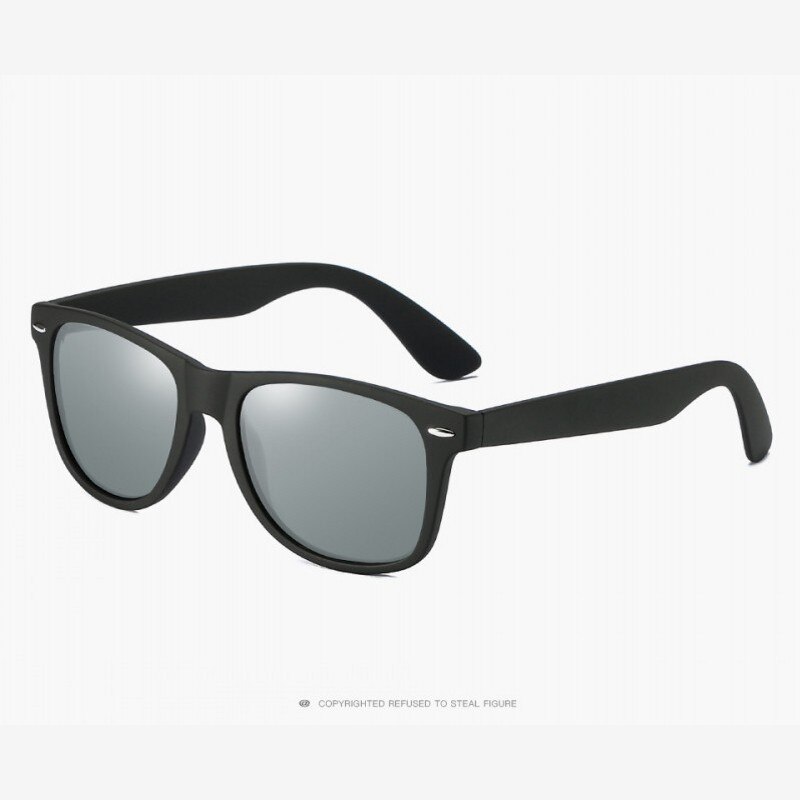 Polarized Sunglasses Men Women Driving Coating Points Black Frame Eyewear Male Sun Glasses UV400 Rays Sunglasses: black F silver