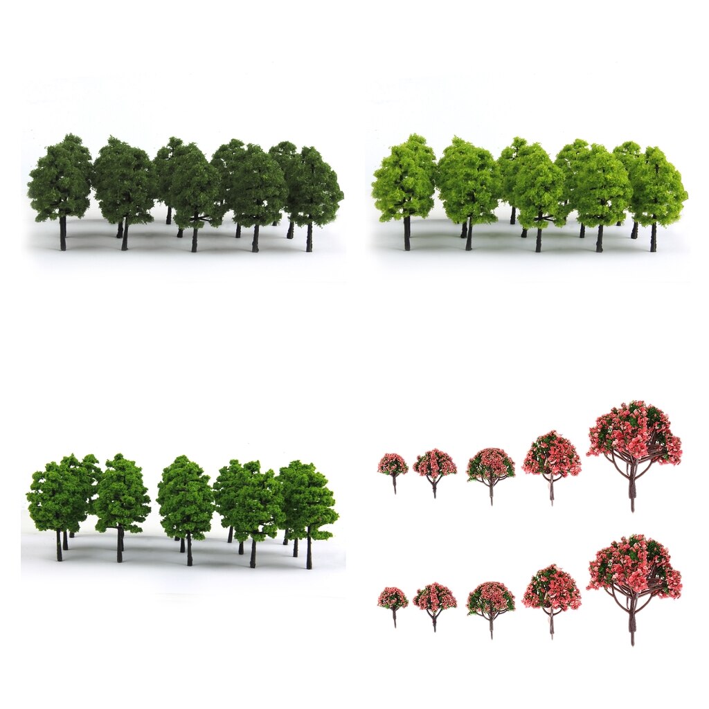 20x Railway Trees Scenery Model Green Tree HO 1:100 Scale Landscape Layout