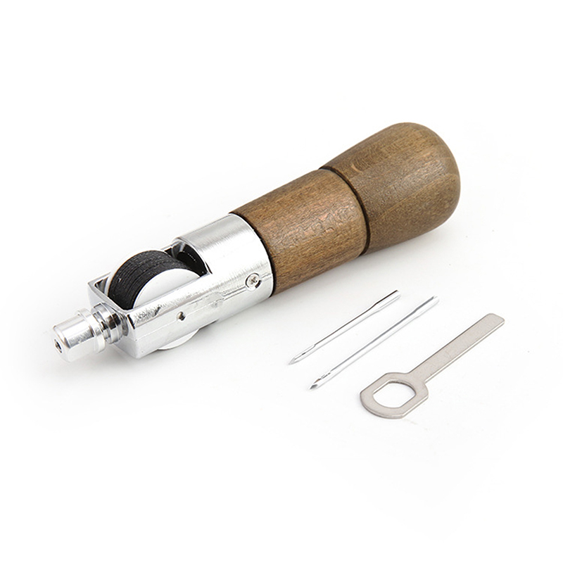 4PCS/Set Lock Stitching Sewing Awl Leather Hand Stitcher Thread Needles Kit For Fabric Craft Stitch Leather Fabric Repair Tools: A