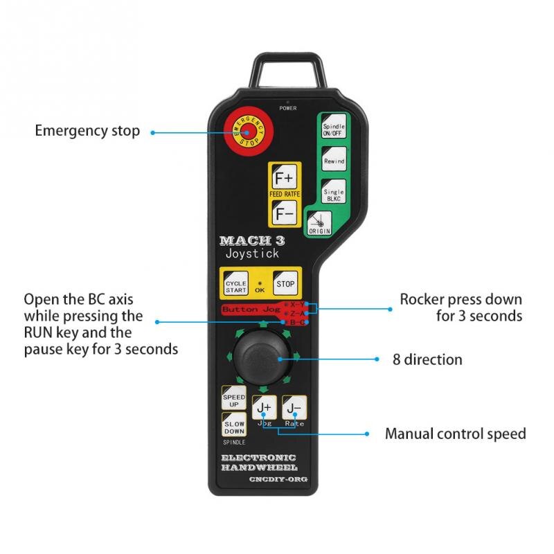 CNC Controller Engraving Machine Manual Controller USB Connector 6-axle Control for Mach3 system High Performance Mach 3