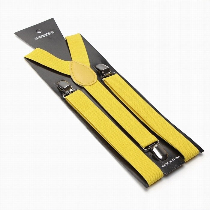 -KIDS Bretels 2.5 cm x 65 cm 36 kleuren Mix JONGENS/MEISJES Bretel Elastische Bretels slim Jarretelle Y-back Bretels: Yellow