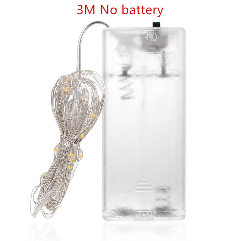 3M 5M 10M LED String Lights 3*AA Battery Operated Waterproof Fairy LED Christmas Lights For Party Wedding Decoration: 3M / White