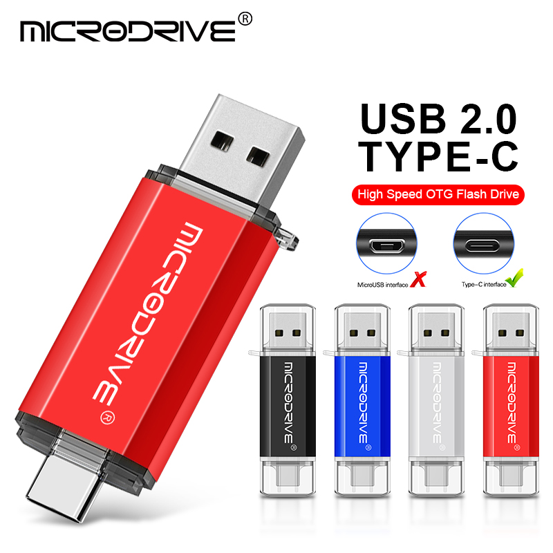 Unidade flash USB tipo c OTG 4GB 8GB 16GB Pen Drive 128GB 64GB 32GB USB Stick Pendrive para dispositivo tipo C
