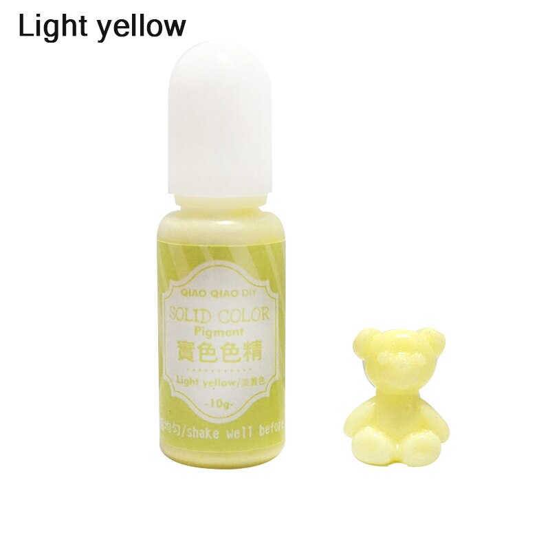 UV Resin Pigment Polish Solid Glue for Silicone Mold Jewelry Making DIY Handmade Crafts 18 Colors DOD886: light yellow