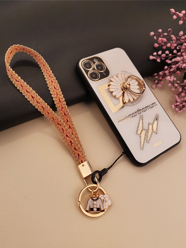 Telefoon Case Sleutelhanger Korte Polsband Mobiele Telefoon Korte Kleine Geur Gevlochten Lanyard Armband Hanger Anti-Verloren Lanyard