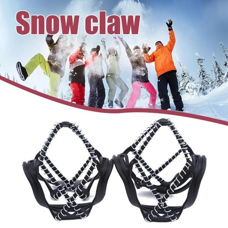 1pc Crampons Ice Grip Anti Slip Ice Shoe Boot Grips Manganese Steel Traction Cleats Outdoor Sports Shoe Cover Crampons Grip