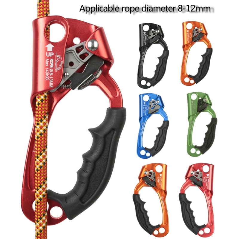 Climbing Hand Ascender Rock Climbing Mountaineering Arborist Hand Ascender Rappelling Gear Device Clamp Tool for 8-12mm Rope