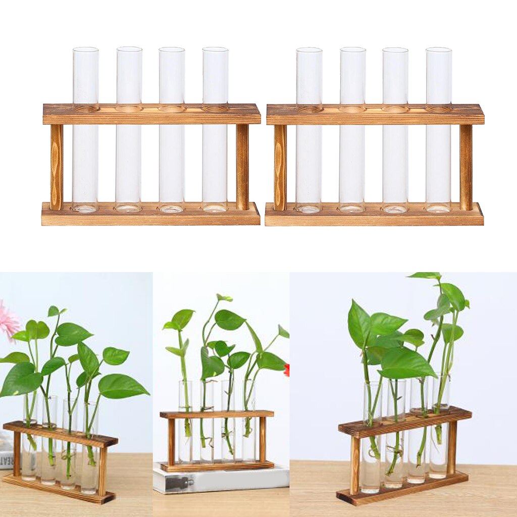2 stk krystalglas reagensglas plante terrarium vase blomsterpotter til hydroponiske planter hjem haven dekoration