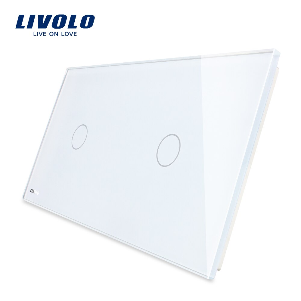 Livolo Luxury White Pearl Crystal Glass, 151mm*80mm, EU standard, Double Glass Panel,VL-C7-C1/C1-11 (4 Colors)