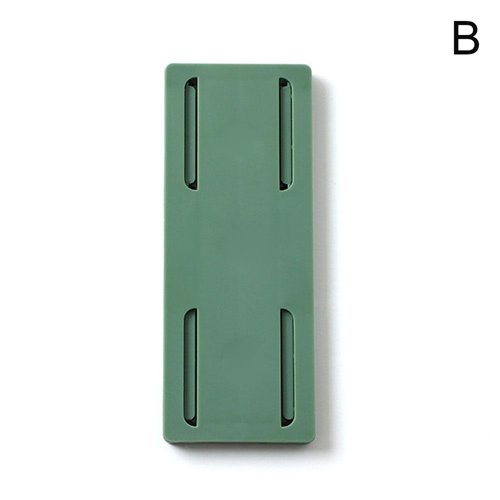 Punchfree-Soporte adhesivo para enchufe, fijador de pared, tira de alimentación, enchufes de almacenamiento, soporte de estante, gancho extraíble: Verde