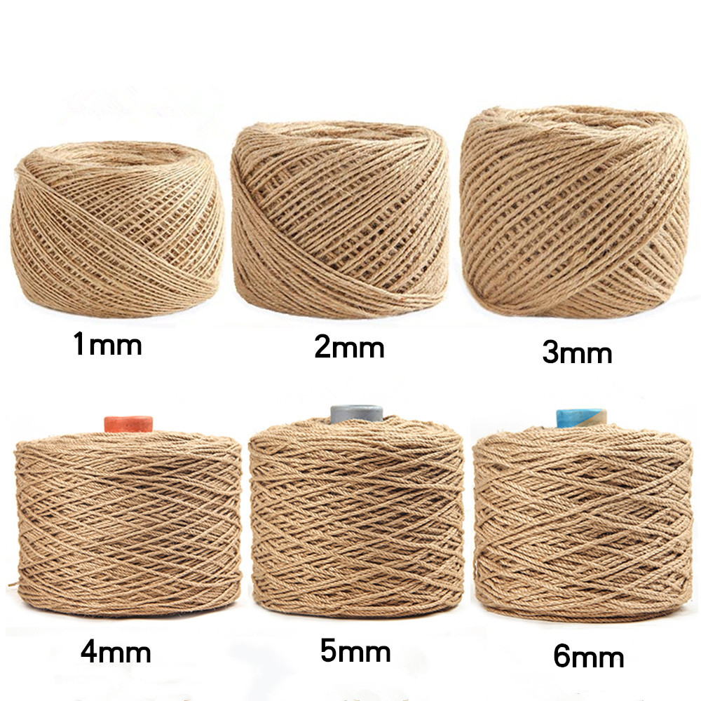 1-20mm Jute corde cordes bricolage main corde artisanat naturel décoration Tag corde attaché Jute rouleau