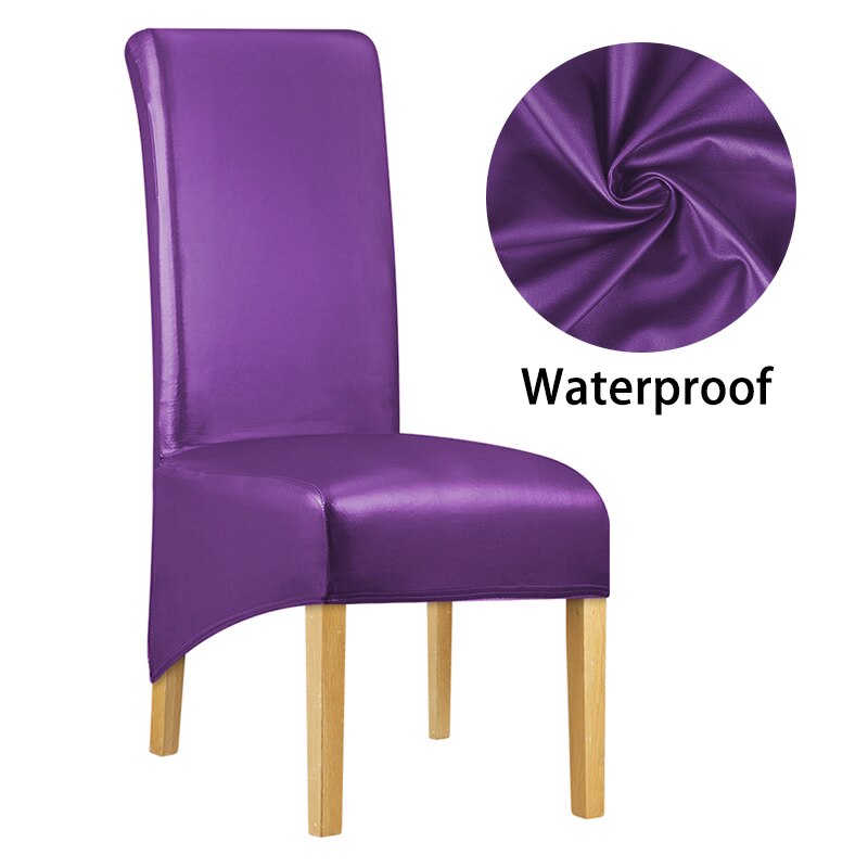 Waterproof PU Fabric Long Back Chair Cover King Back Chair Covers Elastic Washable Home Hotel Banquet: 1793-PP