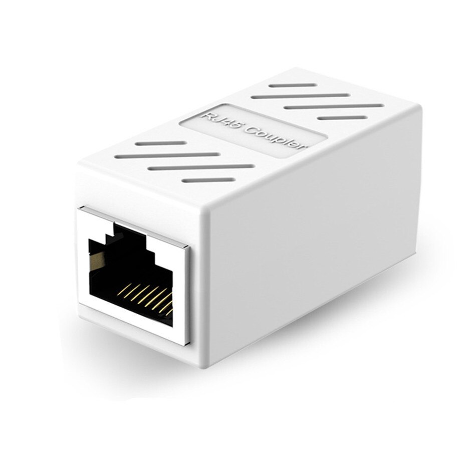 Adattatore femmina di rete RJ45 convertitore di prolunga per cavo Ethernet RJ 45 con connettore femmina a femmina colorato: White / 10pcs