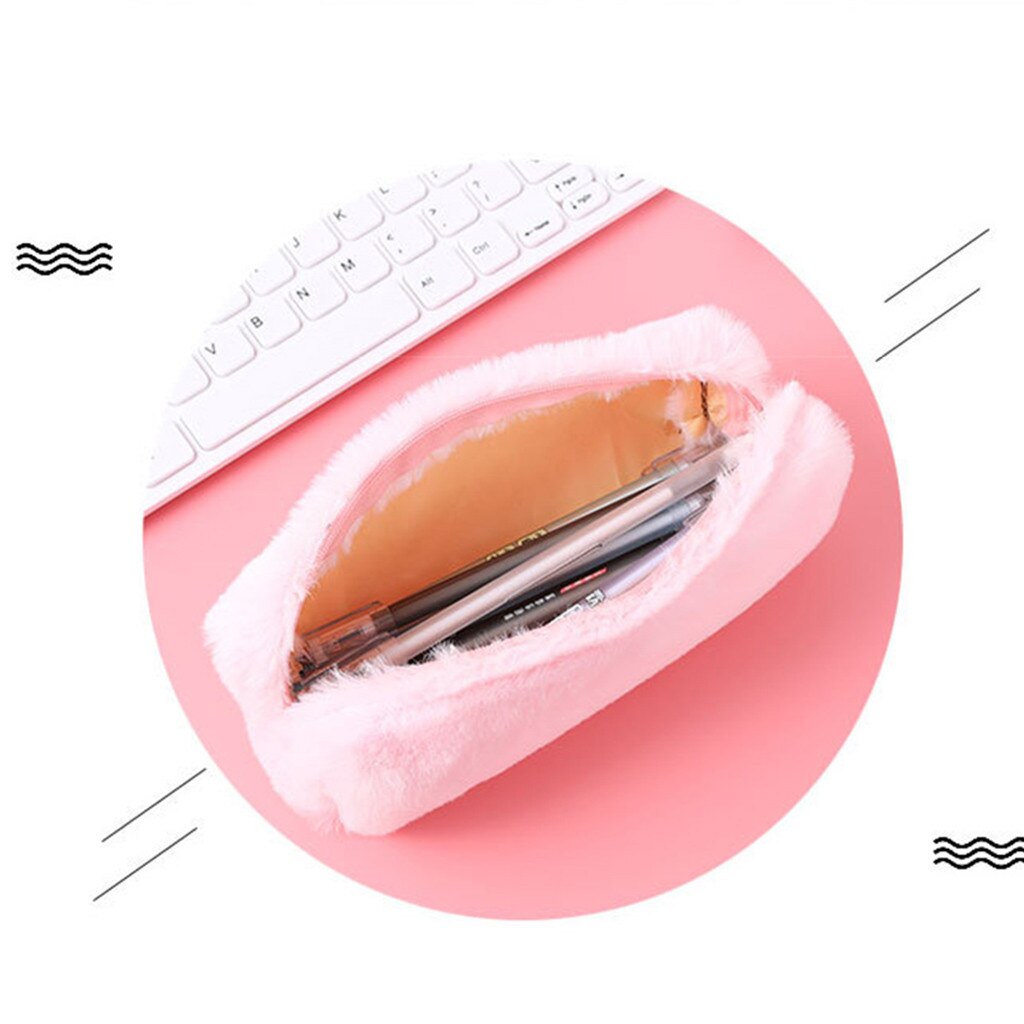 Pink Plush Kawaii Pencil Case Cute Pencil Case for Girls Student Pencil Bag Stationery Pencilcase Pen Bag School Supplies #30
