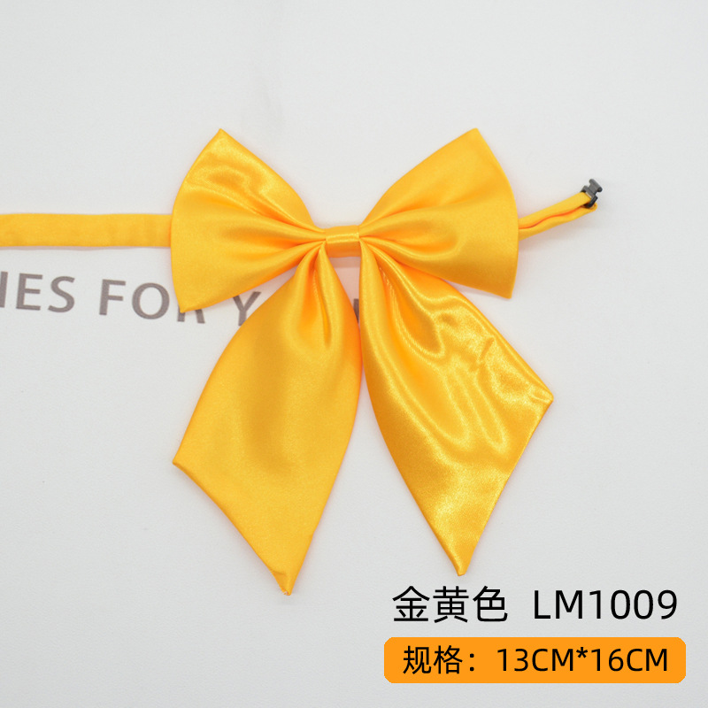 Women Bowties Solid Color Large Bowknot Simulated Silk Butterfly Necktie Shirt Accessories Event Performance Bank Hotel Bow Ties: Gold