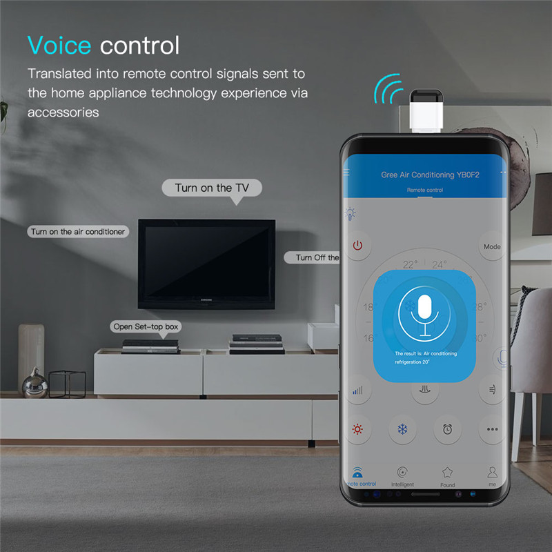 Micro USB tipo C teléfono móvil controlador remoto para TV aire acondicionado inalámbrico infrarrojo inteligente Aplicación Control electrodomésticos adaptador