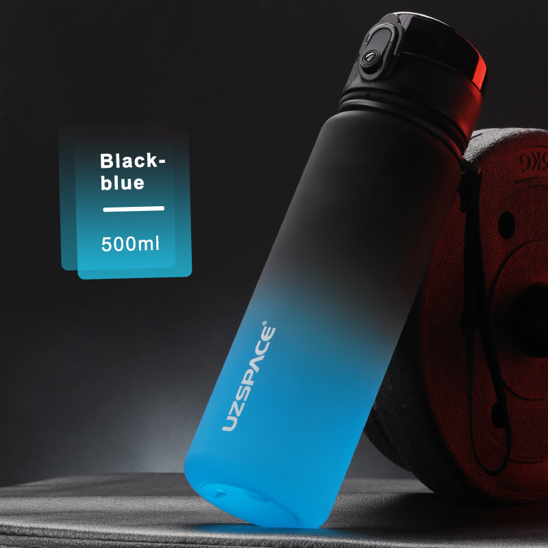 UZSPACE Water Bottle BPA Free Plastic Water Bottle with Carabiner Leakproof Sports Bottle for Gym Fitness 32Oz/1000ml
