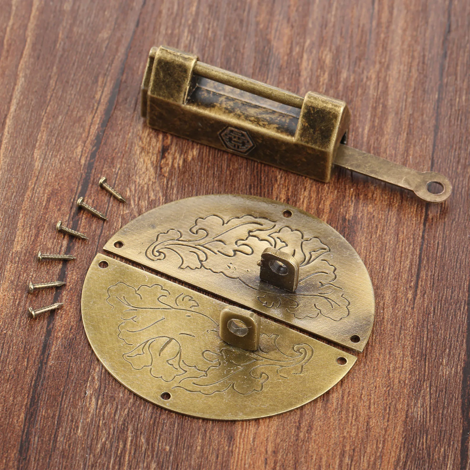 Antieke Meubels Decoratieve Hangslot Chinese Oude Lock Antieke Doos Toggle Klink Hasp Gesp Sluiting Voor Sieraden Houten Doos Hardware