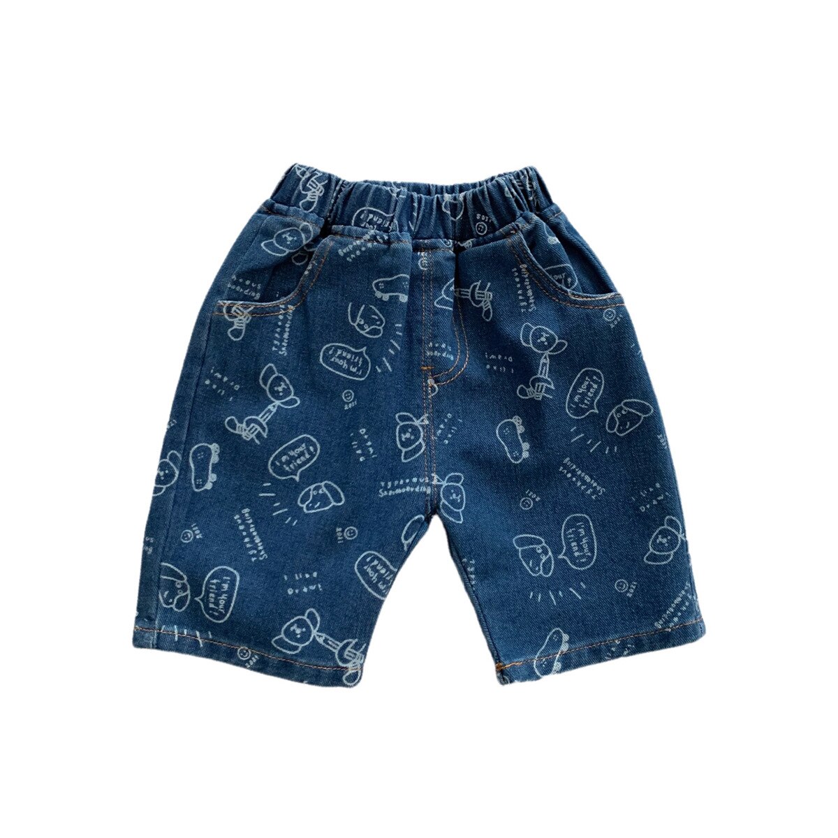 Nuovi pantaloni di jeans per bambini pantaloncini di jeans con stampa di cartoni animati di moda per ragazzi ragazze pantaloni Casual estivi per bambini 2022 pantaloni larghi per bambini