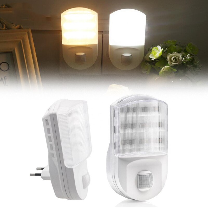 Motion Sensor Led Night Light Super Bright Plug In Pir Sensor LAMP 9 Leds Luminaria Bedroom Hallway LED Wall Light Nightlight