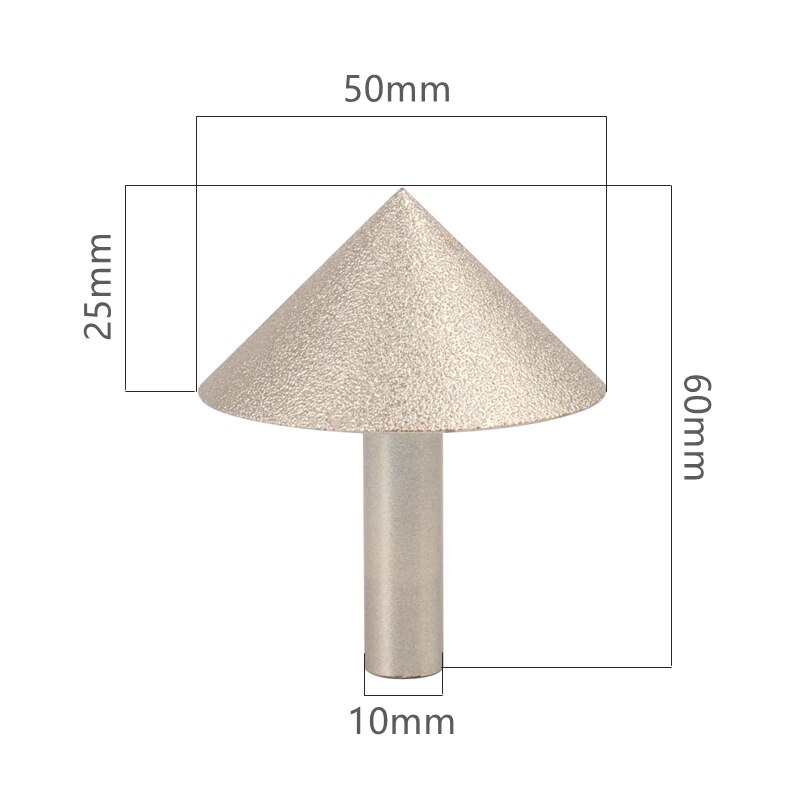 20-60mm 90 degree Vacuum Brazed Diamond Countersink Chamfering Tool drill bit For Tile Marble Granite Quartz Stone: 50mm